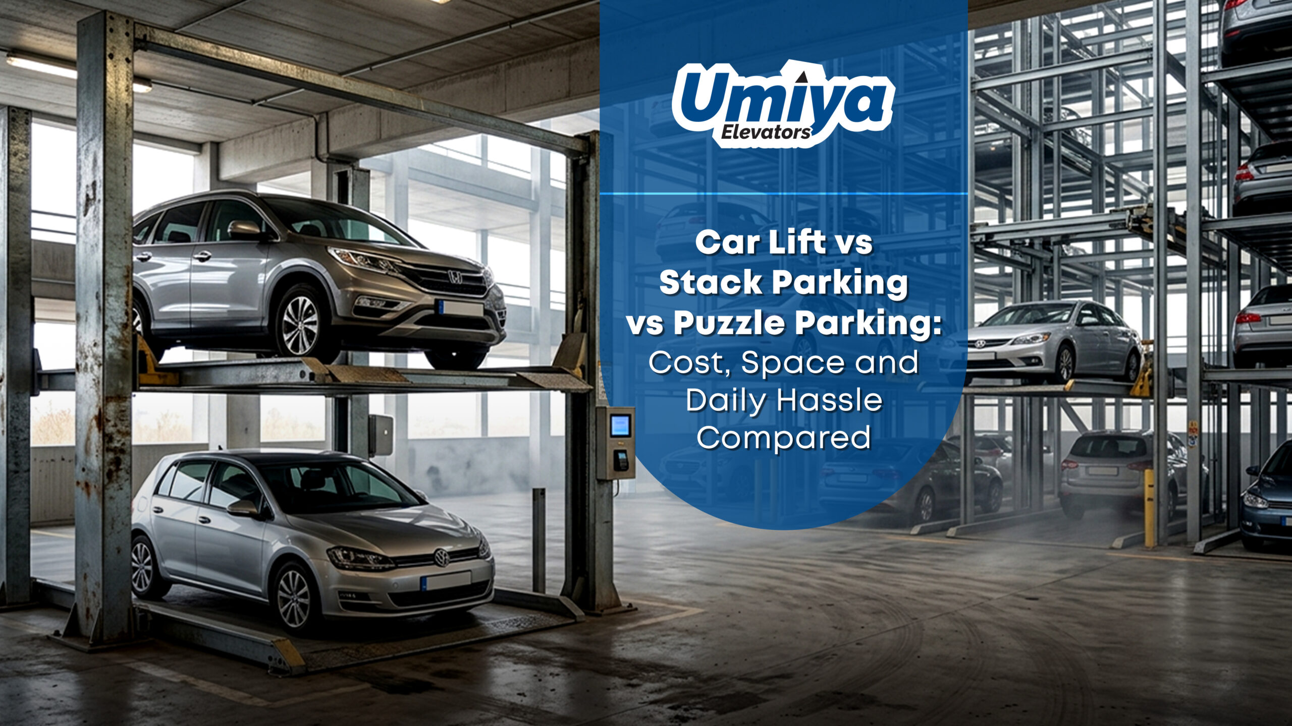 Car Lift vs Stack Parking vs Puzzle Parking Cost, Space and Daily Hassle Compared - Umiya Elevators