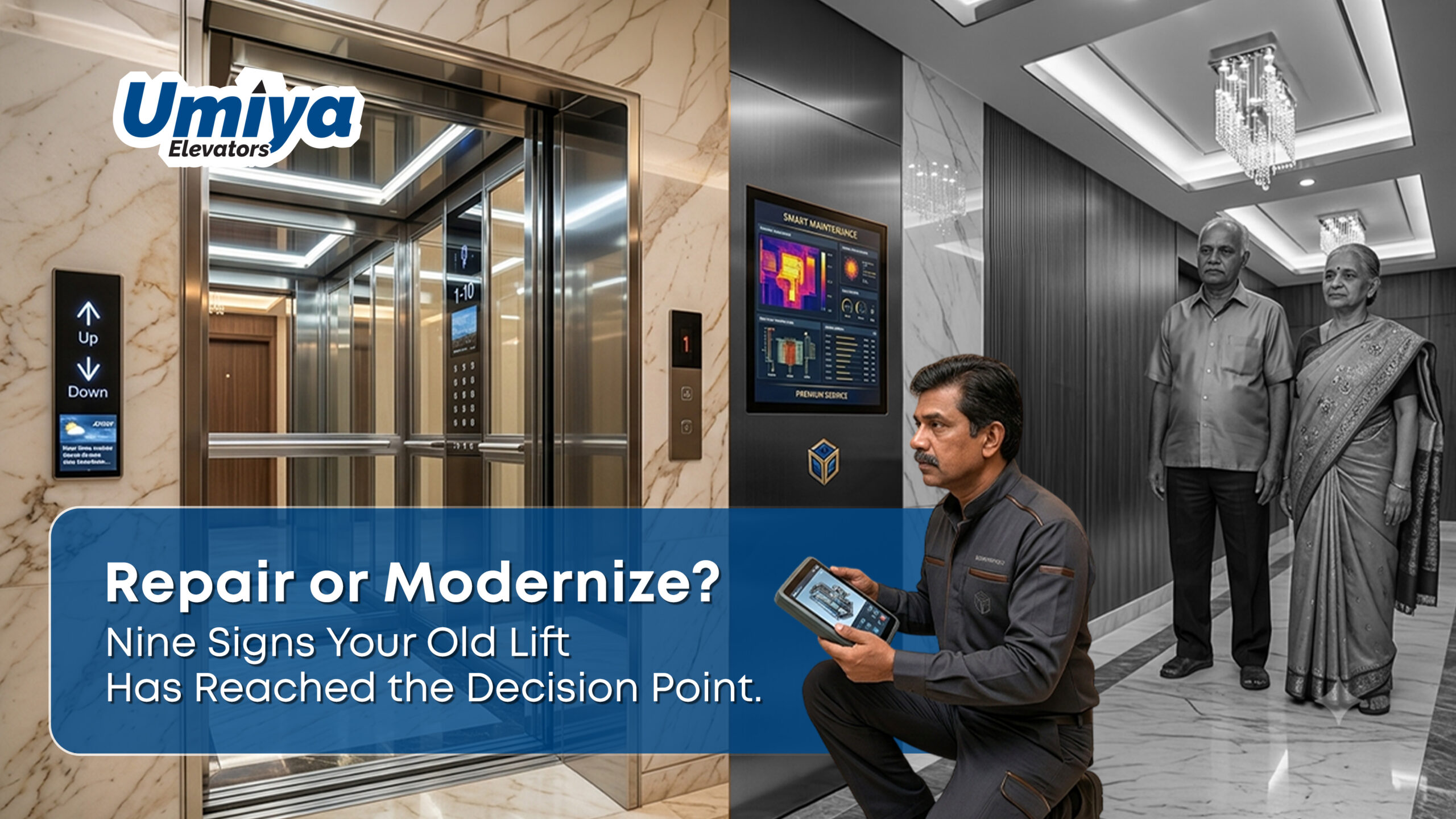 Repair or Modernize Nine Signs Your Old Lift Has Reached the Decision Point - Umiya Elevators